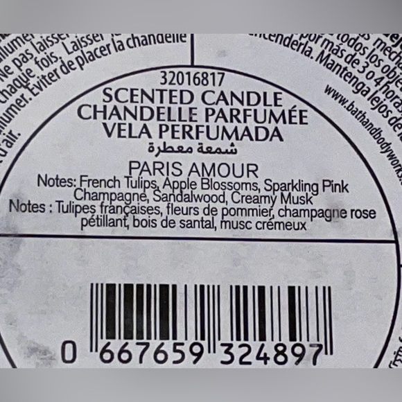 Bath & Body Works Emily In Paris~ Paris Amour Scented Candle 3 Wick Discontinued - Picture 5 of 5